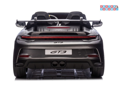 Szare lakierowane Porsche GT3 DK-P911 na akumulator - 4x200W 24V/7Ah, EVA, ekoskóra, LED, Bluetooth [26788]
