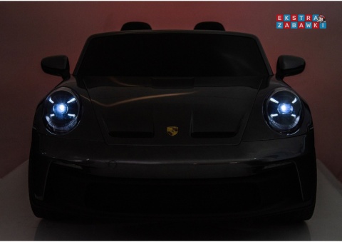 Szare lakierowane Porsche GT3 DK-P911 na akumulator - 4x200W 24V/7Ah, EVA, ekoskóra, LED, Bluetooth [26788]