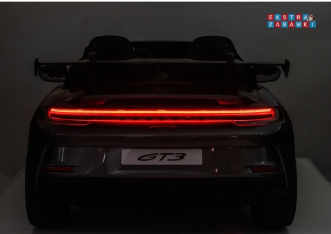 Szare lakierowane Porsche GT3 DK-P911 na akumulator - 4x200W 24V/7Ah, EVA, ekoskóra, LED, Bluetooth [26788]