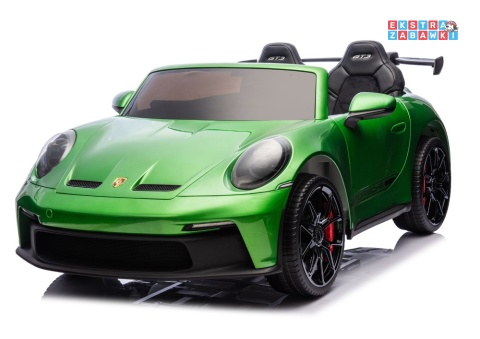 Zielone lakierowane Porsche GT3 DK-P911 na akumulator - 4x200W 24V/7Ah, EVA, ekoskóra, LED, Bluetooth [26789]