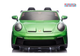 Zielone lakierowane Porsche GT3 DK-P911 na akumulator - 4x200W 24V/7Ah, EVA, ekoskóra, LED, Bluetooth [26789]