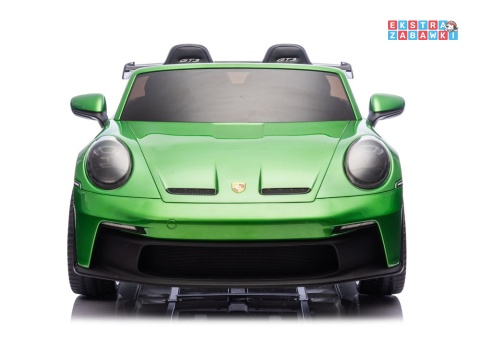 Zielone lakierowane Porsche GT3 DK-P911 na akumulator - 4x200W 24V/7Ah, EVA, ekoskóra, LED, Bluetooth [26789]