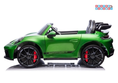 Zielone lakierowane Porsche GT3 DK-P911 na akumulator - 4x200W 24V/7Ah, EVA, ekoskóra, LED, Bluetooth [26789]