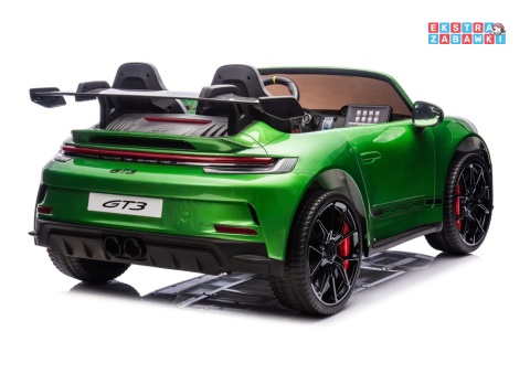 Zielone lakierowane Porsche GT3 DK-P911 na akumulator - 4x200W 24V/7Ah, EVA, ekoskóra, LED, Bluetooth [26789]