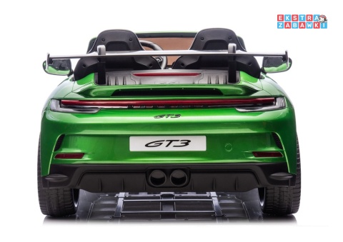 Zielone lakierowane Porsche GT3 DK-P911 na akumulator - 4x200W 24V/7Ah, EVA, ekoskóra, LED, Bluetooth [26789]