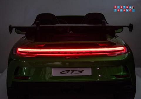 Zielone lakierowane Porsche GT3 DK-P911 na akumulator - 4x200W 24V/7Ah, EVA, ekoskóra, LED, Bluetooth [26789]