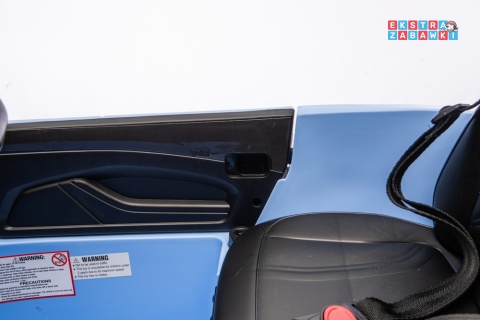 Niebieski Ford Mustang Mach-E na akumulator - 2x45W 24V/5Ah, EVA, LED, Bluetooth, ekoskóra, pilot [27659]