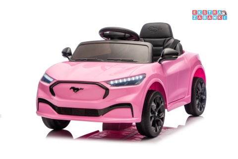 Różowy Ford Mustang Mach-E na akumulator - 2x45W 24V/5Ah, EVA, LED, Bluetooth, ekoskóra, pilot [27658]