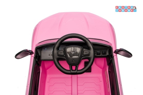 Różowy Ford Mustang Mach-E na akumulator - 2x45W 24V/5Ah, EVA, LED, Bluetooth, ekoskóra, pilot [27658]