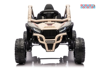 Kawasaki JS330 buggy na akumulator dwuosobowy - beżowy, 2x100W, EVA, ekoskóra, LED, Bluetooth, pilot [28762]