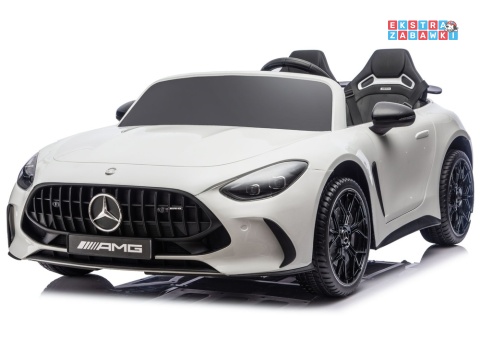 Biały Mercedes GT63 AMG DK-GT63 na akumulator - 4x200W 24V/14Ah, ekran LCD, BT, EVA, LED, ekoskóra, pilot [29022]