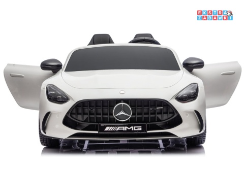 Biały Mercedes GT63 AMG DK-GT63 na akumulator - 4x200W 24V/14Ah, ekran LCD, BT, EVA, LED, ekoskóra, pilot [29022]