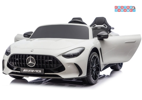 Biały Mercedes GT63 AMG DK-GT63 na akumulator - 4x200W 24V/14Ah, ekran LCD, BT, EVA, LED, ekoskóra, pilot [29022]