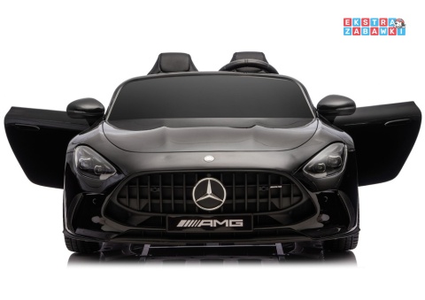 Czarny Mercedes GT63 AMG DKGT63 z wyciszonymi silnikami na akumulator - 4x200W 24V/14Ah, ekran LCD, EVA, LED, ekoskóra [29030]