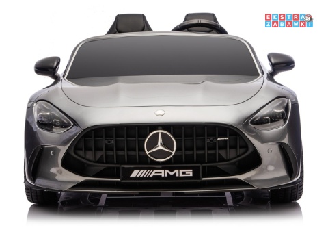 Szary Mercedes GT63 AMG DKGT63 z wyciszonymi silnikami na akumulator - 4x200W 24V/14Ah, ekran LCD, EVA, LED, ekoskóra [29031]