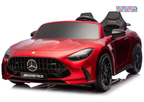 Czerwony lakierowany Mercedes GT63 AMG DK-GT63 na akumulator - 4x200W 24V/14Ah, ekran LCD, BT, EVA, LED, ekoskóra, pilot [29029]