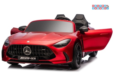 Czerwony lakierowany Mercedes GT63 AMG DK-GT63 na akumulator - 4x200W 24V/14Ah, ekran LCD, BT, EVA, LED, ekoskóra, pilot [29029]