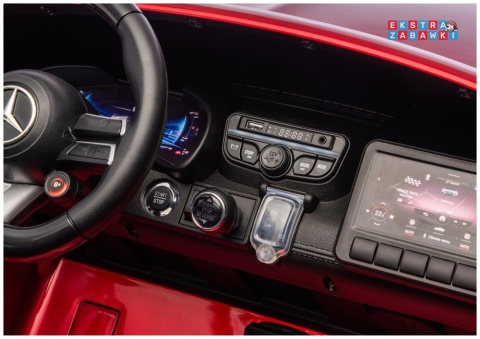 Czerwony lakierowany Mercedes GT63 AMG DK-GT63 na akumulator - 4x200W 24V/14Ah, ekran LCD, BT, EVA, LED, ekoskóra, pilot [29029]