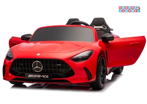 Czerwony Mercedes GT63 AMG DK-GT63 na akumulator - 4x200W 24V/14Ah, ekran LCD, BT, EVA, LED, ekoskóra, pilot [29023]