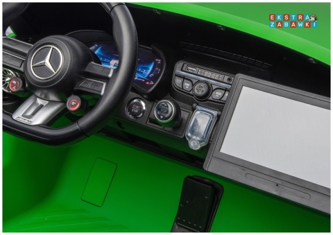 Zielony matowy Mercedes GT63 AMG DK-GT63 na akumulator - 4x200W 24V/14Ah, ekran LCD, BT, EVA, LED, ekoskóra, pilot [29028]