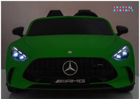 Zielony matowy Mercedes GT63 AMG DK-GT63 na akumulator - 4x200W 24V/14Ah, ekran LCD, BT, EVA, LED, ekoskóra, pilot [29028]