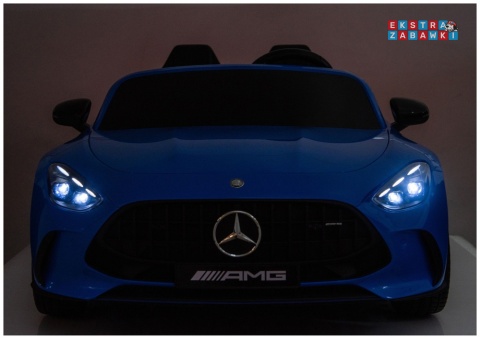 Niebieski Mercedes GT63 AMG DK-GT63 na akumulator - 4x200W 24V/14Ah, ekran LCD, BT, EVA, LED, ekoskóra, pilot [29024]