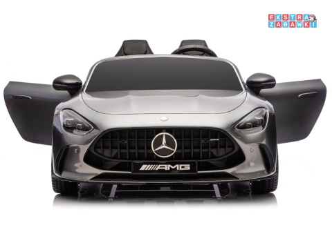 Szary lakierowany Mercedes GT63 AMG DK-GT63 na akumulator - 4x200W 24V/14Ah, ekran LCD, BT, EVA, LED, ekoskóra, pilot [29027]
