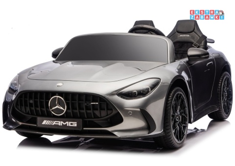 Szary lakierowany Mercedes GT63 AMG DK-GT63 na akumulator - 4x200W 24V/14Ah, ekran LCD, BT, EVA, LED, ekoskóra, pilot [29027]