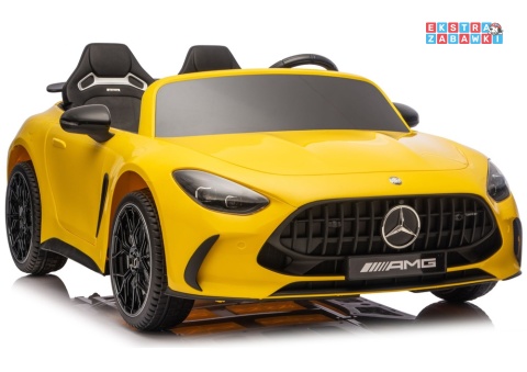 Żółty Mercedes GT63 AMG DK-GT63 na akumulator - 4x200W 24V/14Ah, ekran LCD, BT, EVA, LED, ekoskóra, pilot [29025]