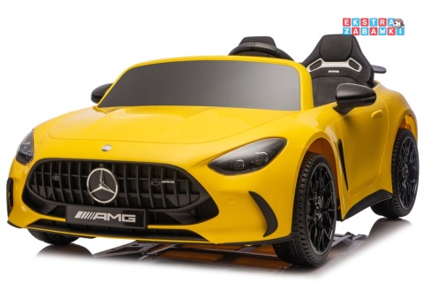 Żółty Mercedes GT63 AMG DK-GT63 na akumulator - 4x200W 24V/14Ah, ekran LCD, BT, EVA, LED, ekoskóra, pilot [29025]