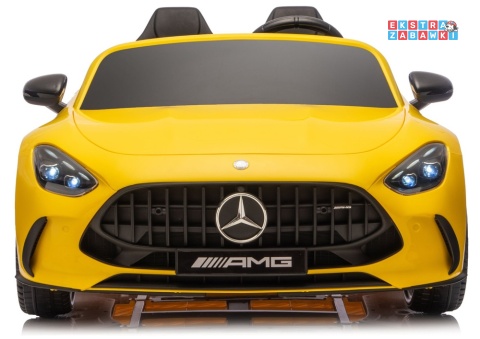 Żółty Mercedes GT63 AMG DK-GT63 na akumulator - 4x200W 24V/14Ah, ekran LCD, BT, EVA, LED, ekoskóra, pilot [29025]