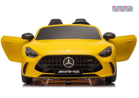 Żółty Mercedes GT63 AMG DK-GT63 na akumulator - 4x200W 24V/14Ah, ekran LCD, BT, EVA, LED, ekoskóra, pilot [29025]