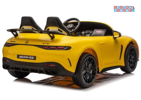 Żółty Mercedes GT63 AMG DK-GT63 na akumulator - 4x200W 24V/14Ah, ekran LCD, BT, EVA, LED, ekoskóra, pilot [29025]