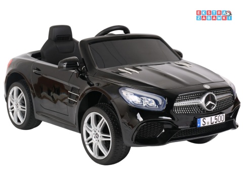 Czarny Mercedes SL500 S506 na akumulator - 2x45W 12V/4.5Ah, EVA, LED, ekoskóra, panel muzyczny, pilot [28767]