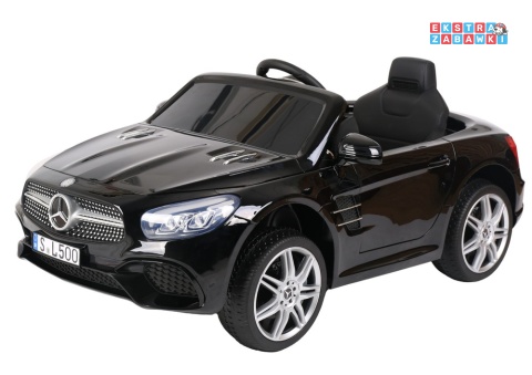 Czarny Mercedes SL500 S506 na akumulator - 2x45W 12V/4.5Ah, EVA, LED, ekoskóra, panel muzyczny, pilot [28767]