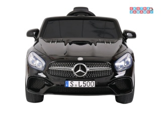 Czarny Mercedes SL500 S506 na akumulator - 2x45W 12V/4.5Ah, EVA, LED, ekoskóra, panel muzyczny, pilot [28767]