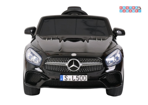 Czarny Mercedes SL500 S506 na akumulator - 2x45W 12V/4.5Ah, EVA, LED, ekoskóra, panel muzyczny, pilot [28767]