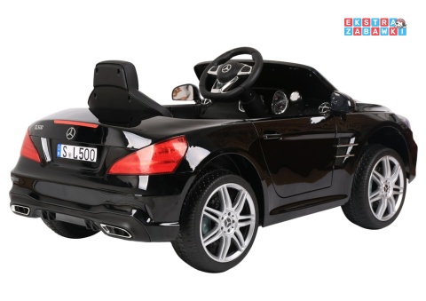 Czarny Mercedes SL500 S506 na akumulator - 2x45W 12V/4.5Ah, EVA, LED, ekoskóra, panel muzyczny, pilot [28767]