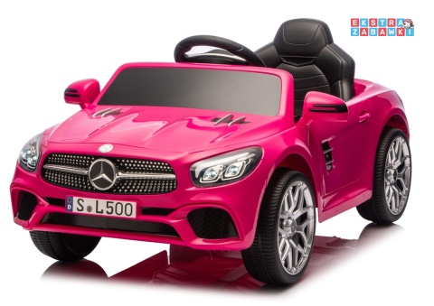 Różowy Mercedes SL500 S506 na akumulator - 2x45W 12V/4.5Ah, EVA, LED, ekoskóra, panel muzyczny, pilot [28769]