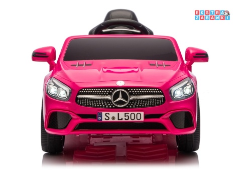 Różowy Mercedes SL500 S506 na akumulator - 2x45W 12V/4.5Ah, EVA, LED, ekoskóra, panel muzyczny, pilot [28769]