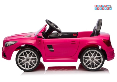 Różowy Mercedes SL500 S506 na akumulator - 2x45W 12V/4.5Ah, EVA, LED, ekoskóra, panel muzyczny, pilot [28769]