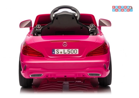 Różowy Mercedes SL500 S506 na akumulator - 2x45W 12V/4.5Ah, EVA, LED, ekoskóra, panel muzyczny, pilot [28769]