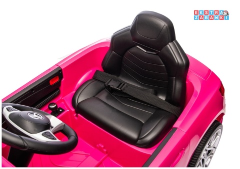 Różowy Mercedes SL500 S506 na akumulator - 2x45W 12V/4.5Ah, EVA, LED, ekoskóra, panel muzyczny, pilot [28769]