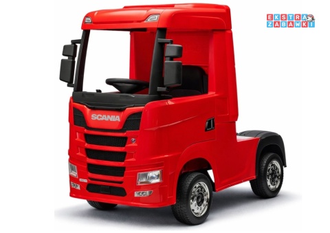 Czerwona Scania 500R HL698 na akumulator - 4x45W 24V/7Ah, EVA, pilot, LED, Bluetooth, automatyczny hamulec [20637]