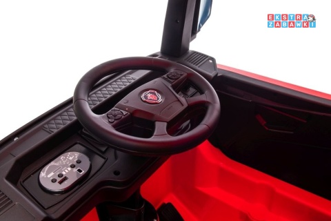 Czerwona Scania 500R HL698 na akumulator - 4x45W 24V/7Ah, EVA, pilot, LED, Bluetooth, automatyczny hamulec [20637]