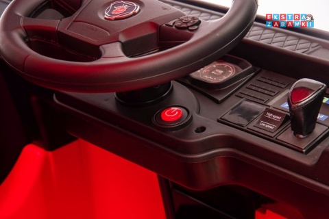 Czerwona Scania 500R HL698 na akumulator - 4x45W 24V/7Ah, EVA, pilot, LED, Bluetooth, automatyczny hamulec [20637]