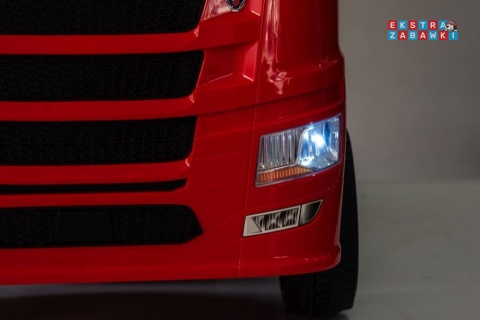 Czerwona Scania 500R HL698 na akumulator - 4x45W 24V/7Ah, EVA, pilot, LED, Bluetooth, automatyczny hamulec [20637]