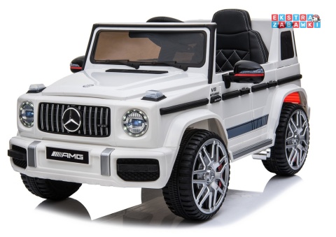 Biały Mercedes G63 BBH-0003 na akumulator - 2x45W 12V/7Ah, EVA, LED, panel muzyczny, pilot [17148]