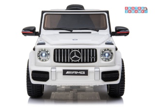 Biały Mercedes G63 BBH-0003 na akumulator - 2x45W 12V/7Ah, EVA, LED, panel muzyczny, pilot [17148]