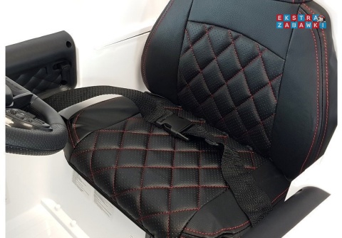Biały Mercedes G63 BBH-0003 na akumulator - 2x45W 12V/7Ah, EVA, LED, panel muzyczny, pilot [17148]